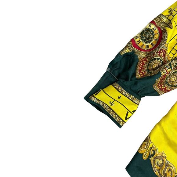 Escada Vintage Luxury Clock Royalty Art Silk Top - Picture 5 of 6